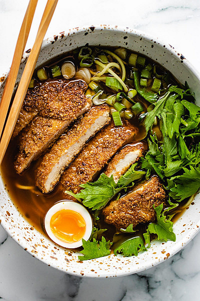 Grilled chicken ramen