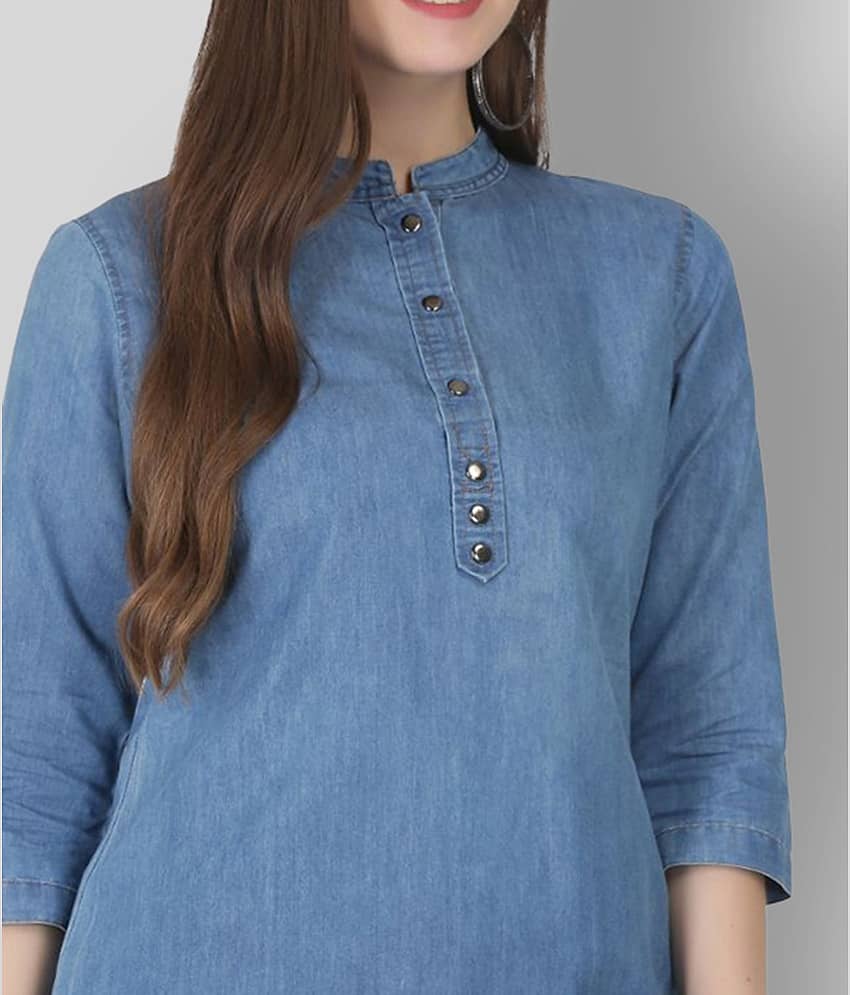 SAAKAA Women's Denim Regular Top ( Blue ) view 2