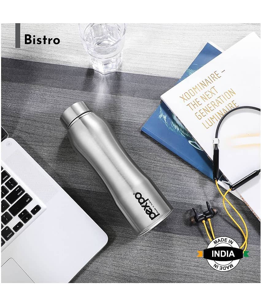 PEXPO 1000 ml Stainless Steel Fridge Water Bottle (Set of 6, Silver, Bistro) view 2