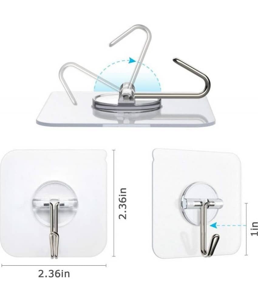 Self Adhesive Wall Hanging Hooks Pack of 10 - Towel Racks ( Pack of 10 ) view 2