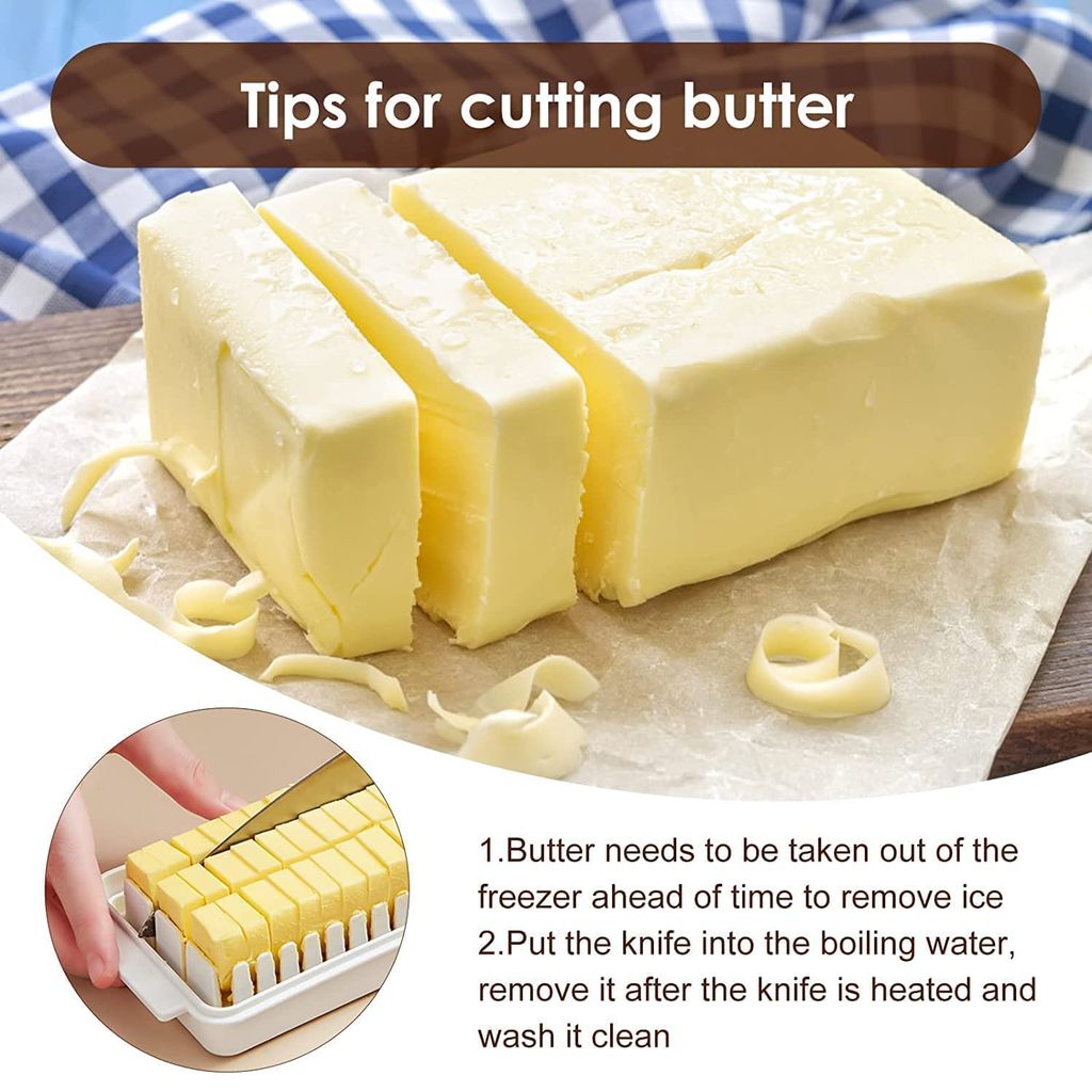 Faircost Butter Dish Keeper with Sealed Plastic Lid and Cutter Slicer for Easy Cutting and Storage, BPA Free Butter Box Cheese Keeper for Refrigerate , Butter Slicer, Butter Cutter Container Box view 2