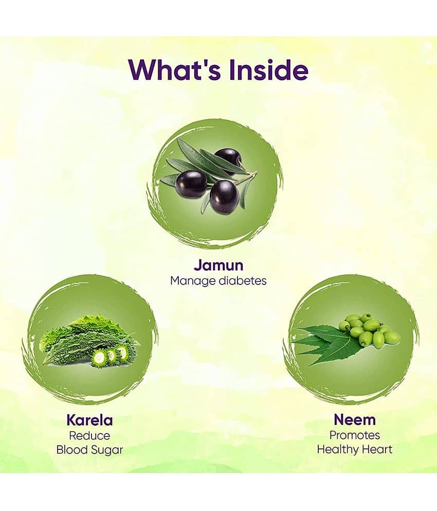 NUTROCOPIA Neem Karela Jamun Juice for Diabetes - 400 ml, Ayurvedic Diabetic Care Juice, Helps Maintain Healthy Sugar Levels, Immunity Booster Juice for Skin Care & Natural Detox Pack of 3 view 2