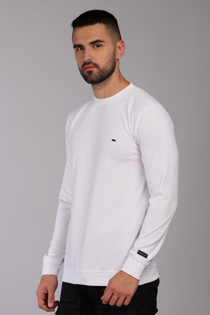 Men Solid Round Neck Polyester T-Shirt