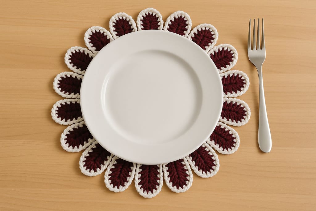 Blossom Crochet Plate Mat Set (Pack of 6) view 2