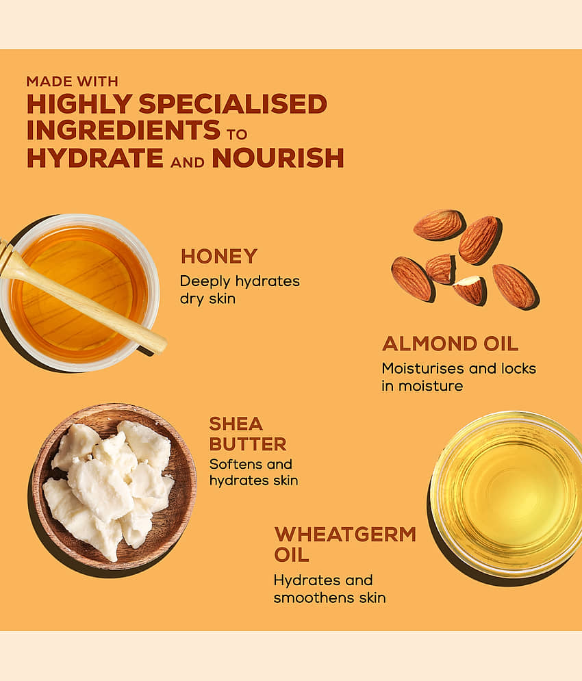 Joy Honey & Almonds Nourishing Skin Cream with Wheatgerm Oil for Face Hands & Body for All Skin Type 200 ml (Pack of 1) view 2