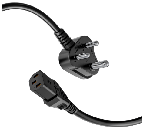 Desktop Power Cable, 3 Pin Type Connector, 300W Max Load Capacity, 1.5M Length Computer Power Cable Cord for Desktops, PCs, Printers, and Monitors 1.5meter cable view 2