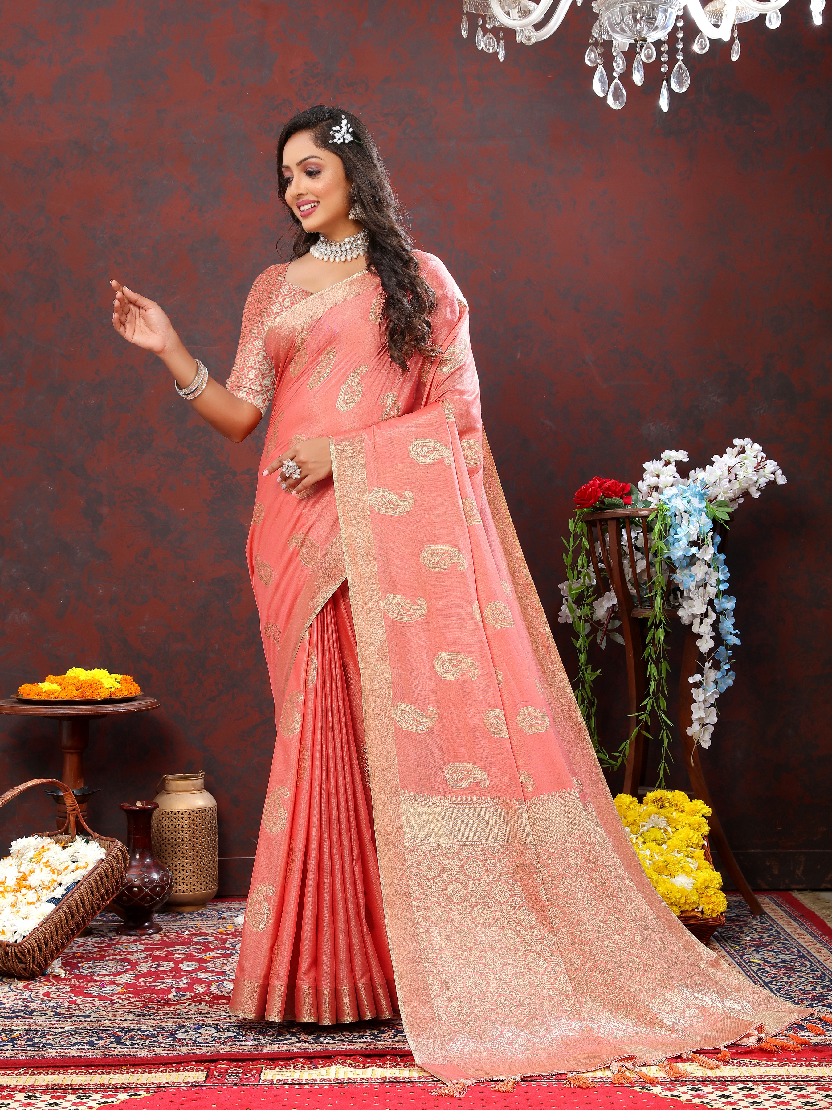 Soft Cotton saree with zari weawing design an... view 2