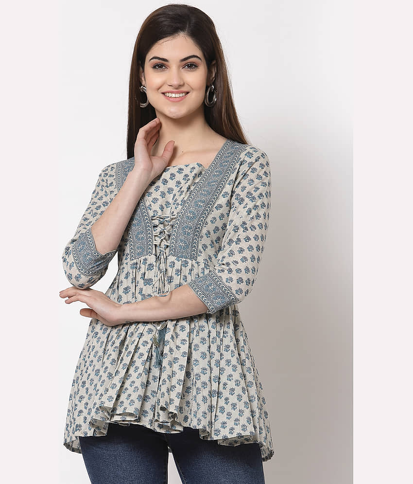 Kbz Women's Cotton Empire Top ( Multicolor ) view 2