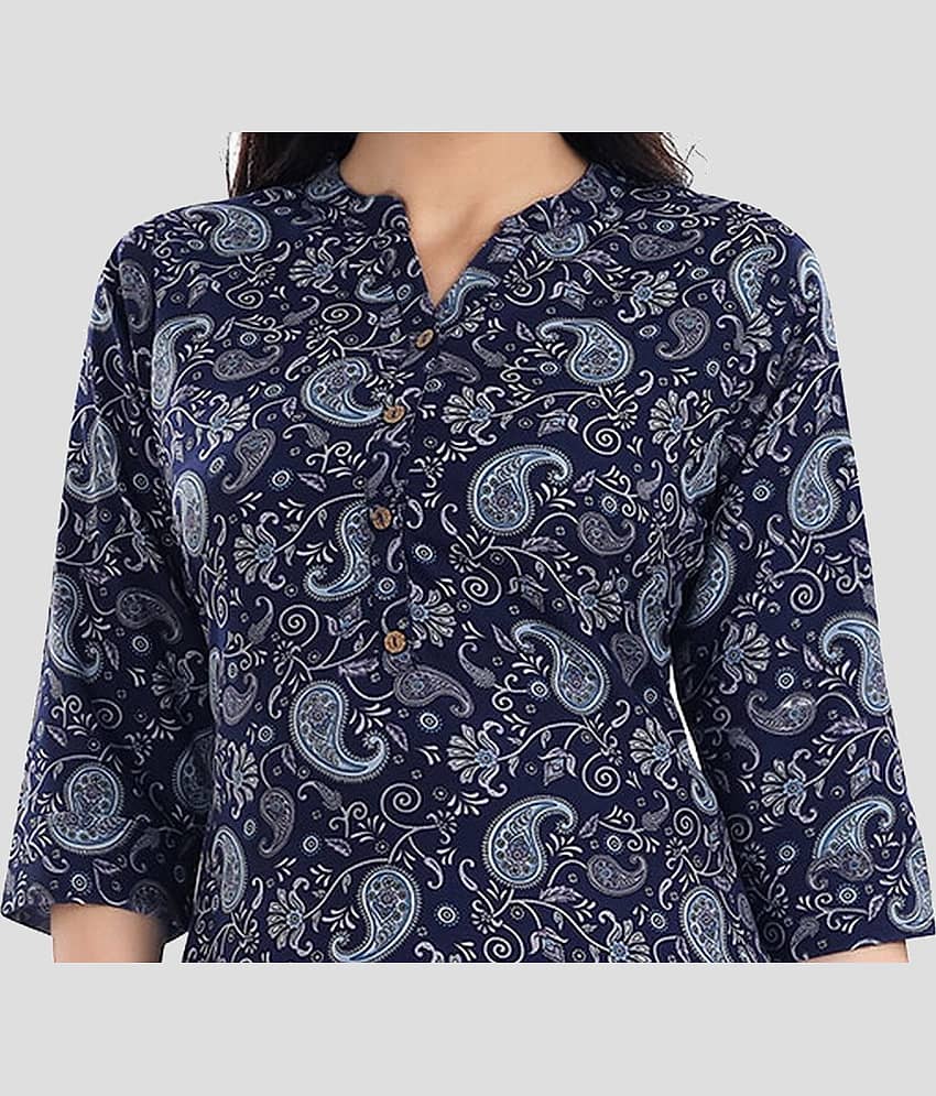 Meher Impex - Blue Crepe Women's Tunic ( Pack of 1 ) view 2