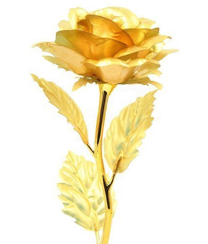 GEEO - Gold Rose Artificial Flower ( Pack of 1 ) view 2
