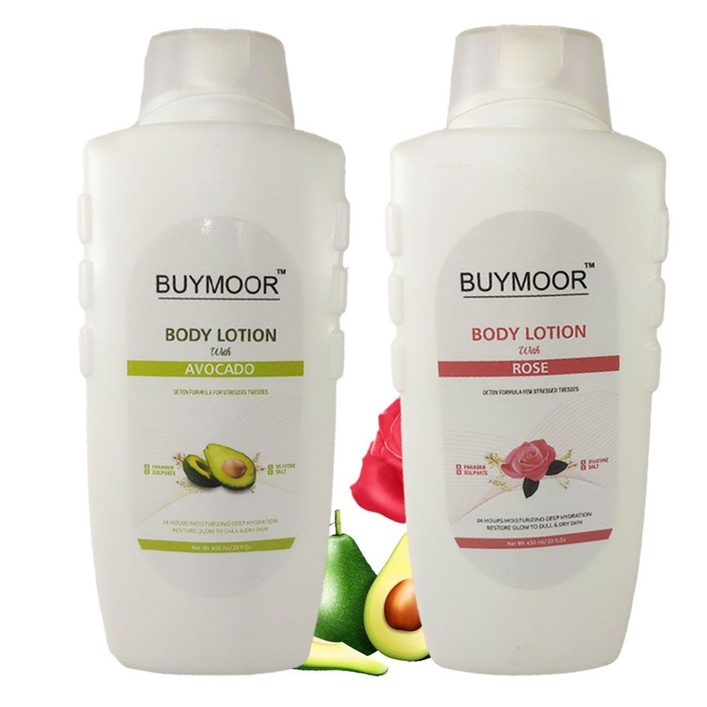 BUYMOOR Avocado & Rose Deep Nourishing Skin Brightening Body Lotion Men & Women 1300 ML(Pack Of 2). view 2