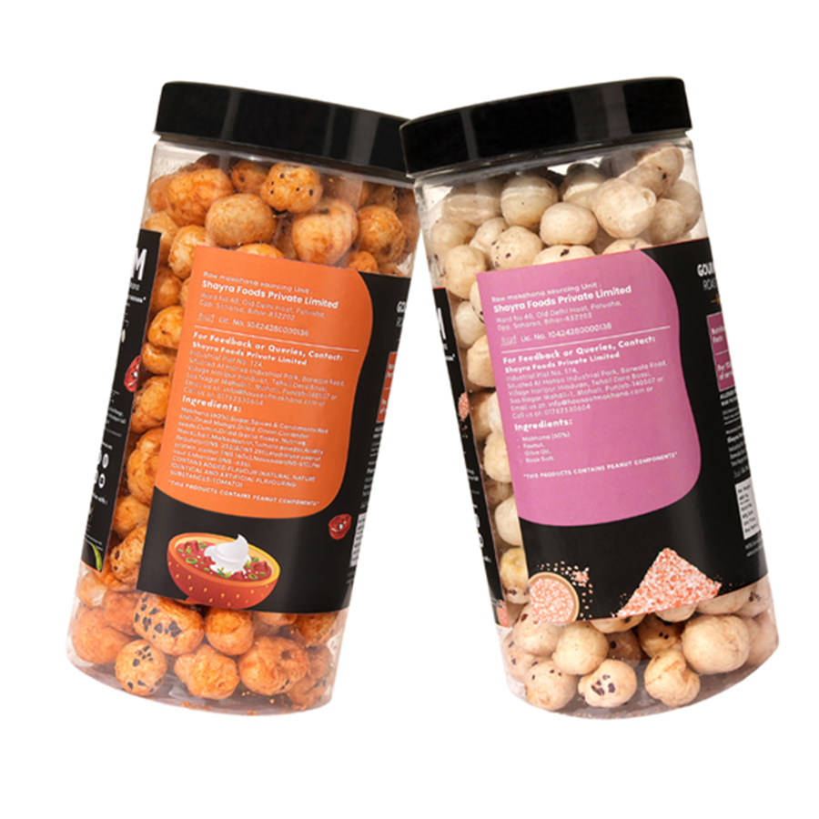 GOURMET MAKHANA Roasted in Olive Oil | Flavors Himalayan Salt & Peri Peri | Combo Of 2, 65g Each. - 130 gm view 2