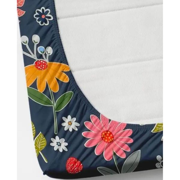 Homdazal Microfibre Abstract Queen Size (Blue With Flower) view 2