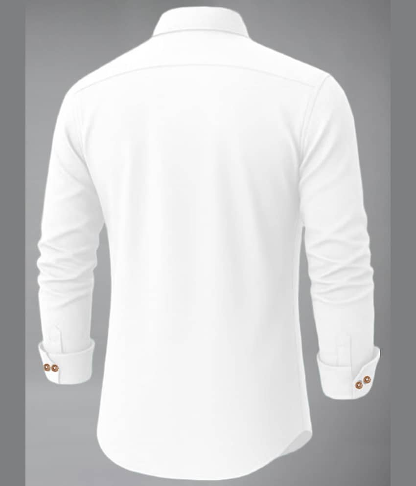 BHUVIKOO Cotton Blend Plain Mandarin Collar Shirt Style Kurta For Men ( White ) view 2
