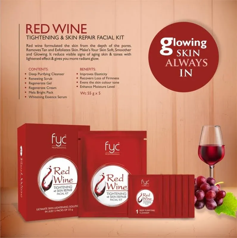 FYC Professional Red Wine Tightening & Repair Facial Kit view 2