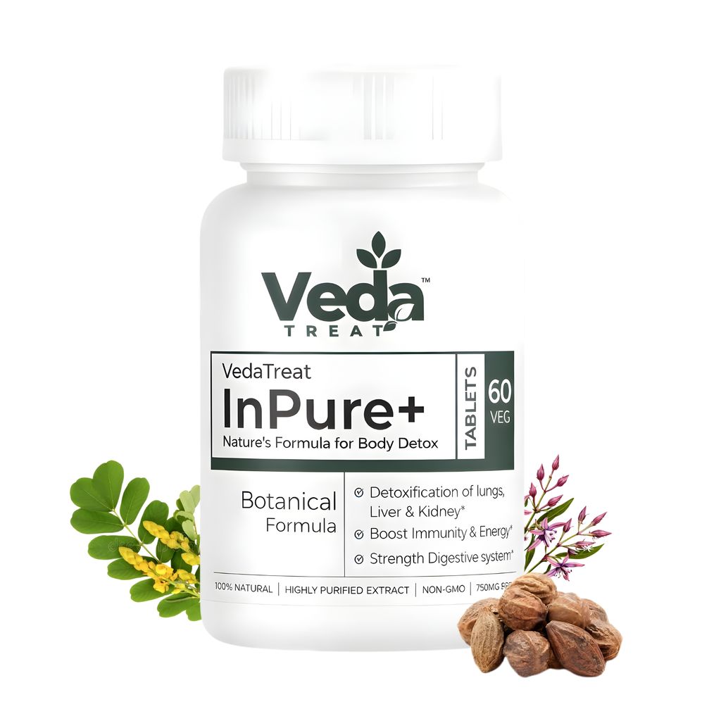 VedaTreat InPure+ Body Detox Tablets | Botanical Formula for Daily Detox Support | 60 Veg Tablets view 2