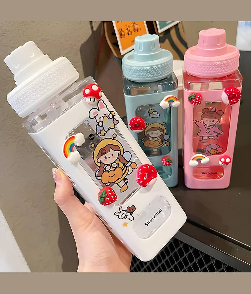 SARVASHVA TRENDS Cartoon water bottle for kids, kawaii water bottle Multicolour Plastic School Water Bottle 700 mL ( Set of 1 ) view 2