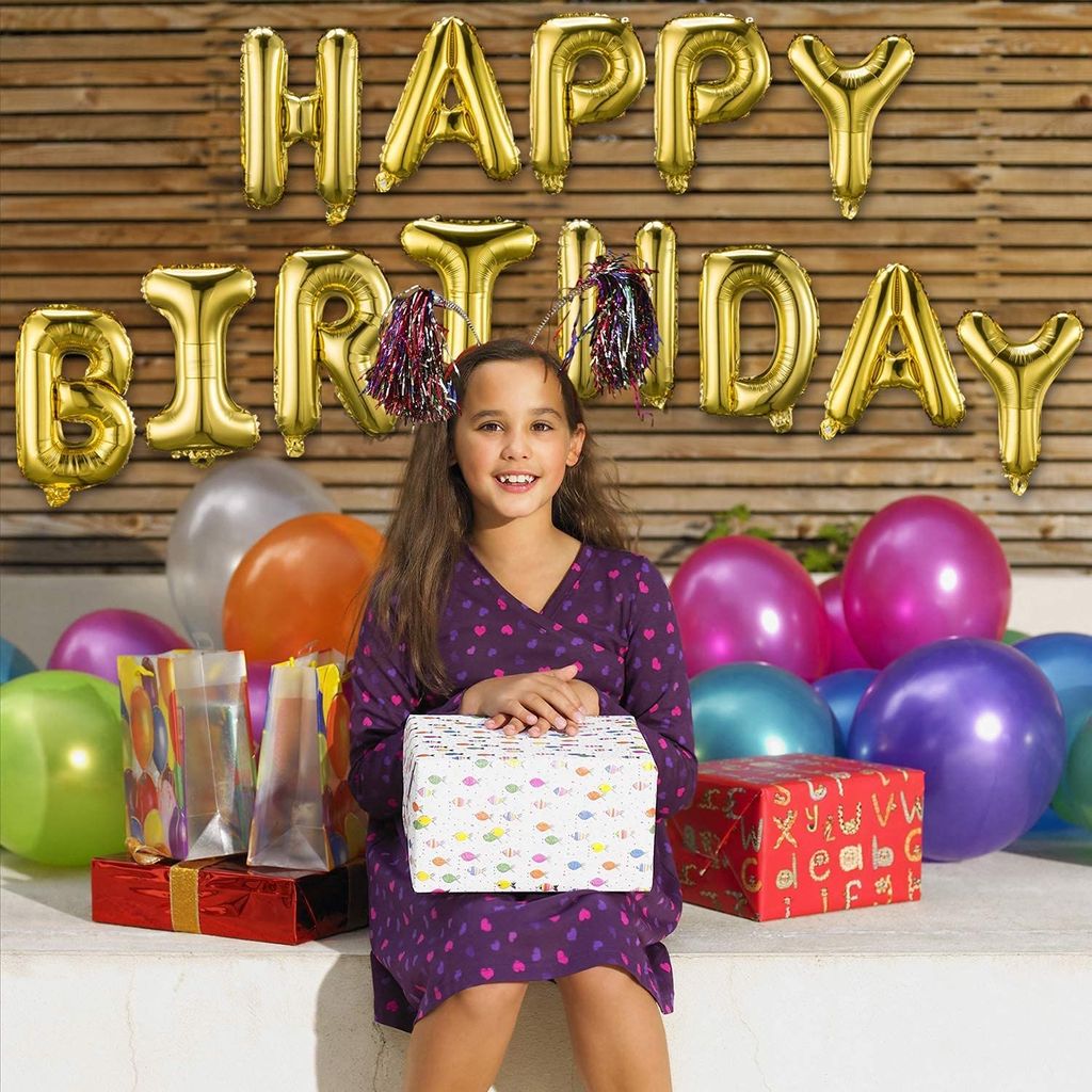 Happy Birthday Foil Balloon 3D Letters Inflatable Party Decor view 2