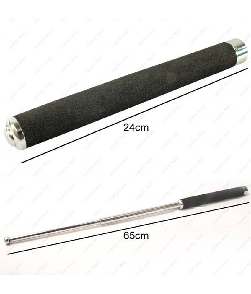 BISMAADH Collapsible Iron Baton Silver view 2