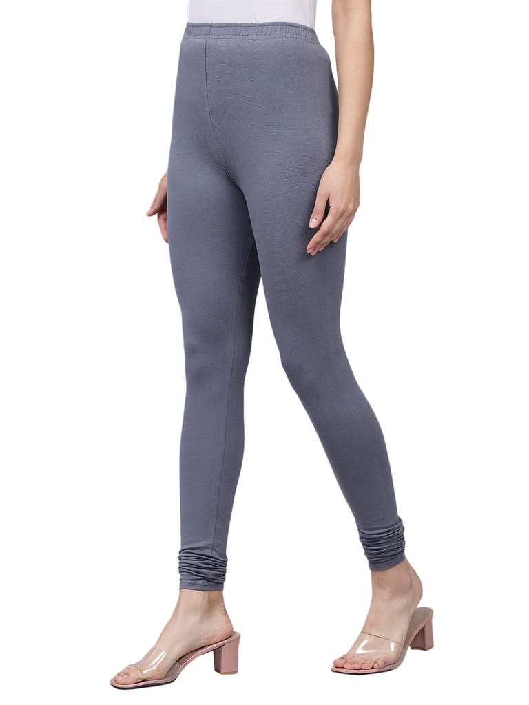SOFT COLORS Women's Skinny Fit Ethnic Wear Churidar Leggings (Steel Grey) view 2