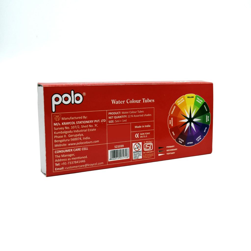 Polo Student Watercolor Paint Set - 12 Vibrant Color Tubes | Watercolour for Beginners, Students & Artists | Perfect for School, Hobby & Art Projects view 2