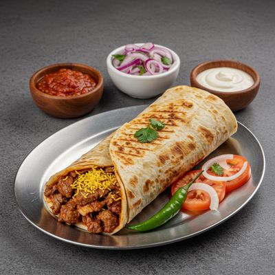 Special Beef Mutton Rumali Roti Shawarma without Salad