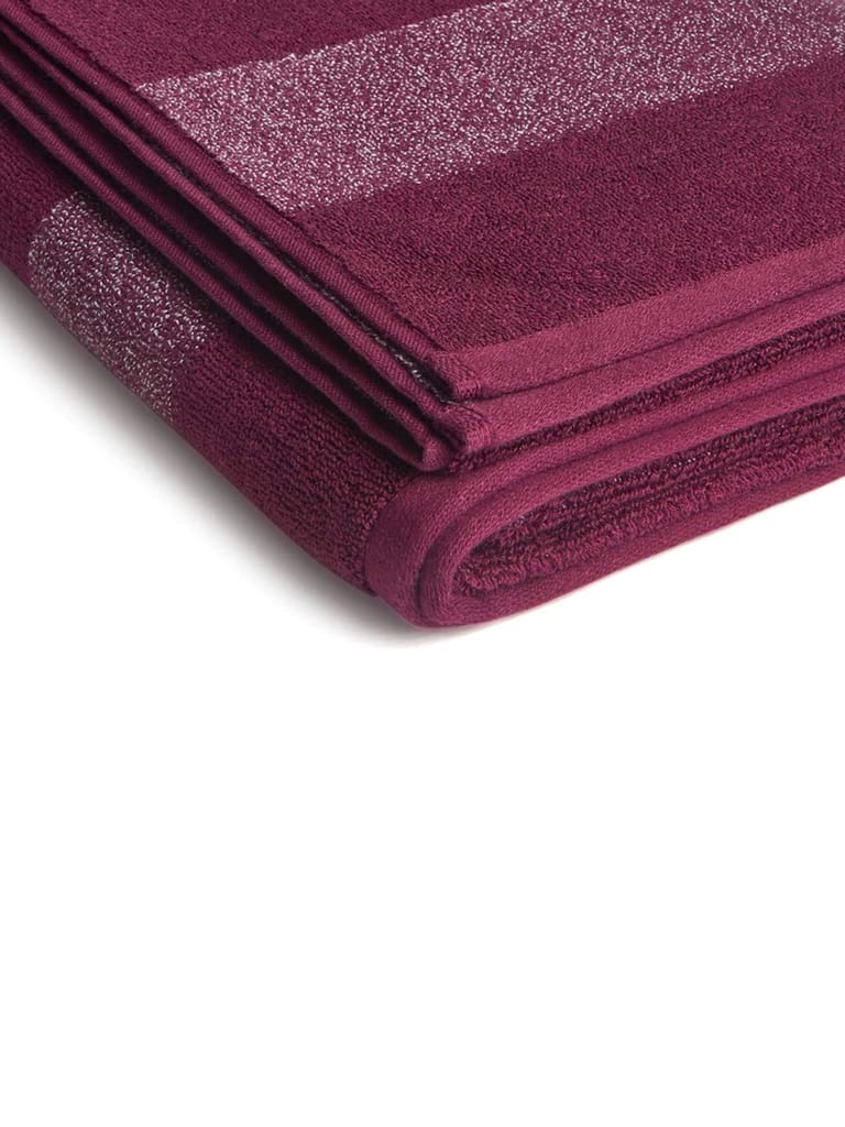DDECOR - Ace Collection 100% Cotton Bomboo Bath Towel |40 CM X 60 CM| - Wine view 2