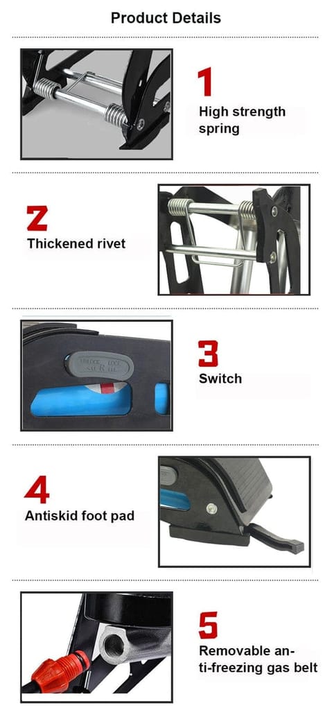 PORTABLE HIGH PRESSURE FOOT AIR PUMP COMPRESSOR FOR CAR AND BIKE view 2