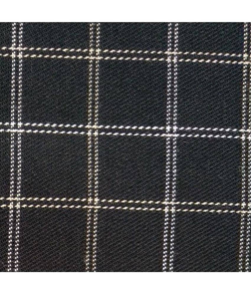 Makhanchor - Black Cotton Men's Unstitched Shirt Piece ( Pack of 1 ) view 2