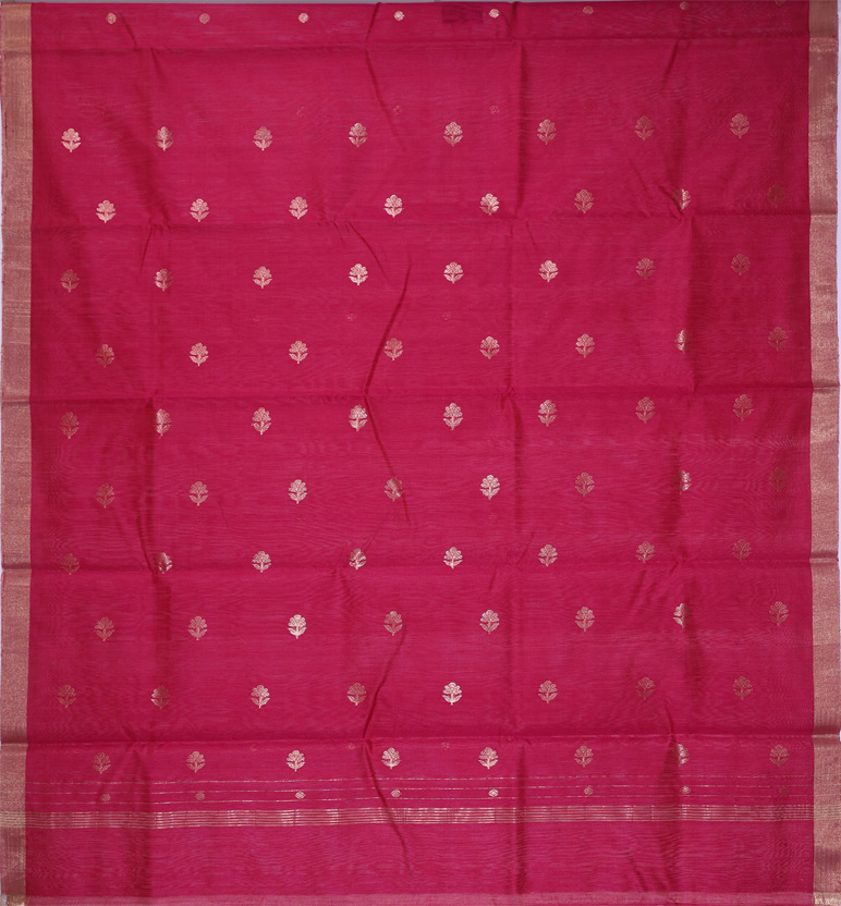 Handloom Chanderi Unstitched 2-Piece Silk By Cotton Suit Set view 2