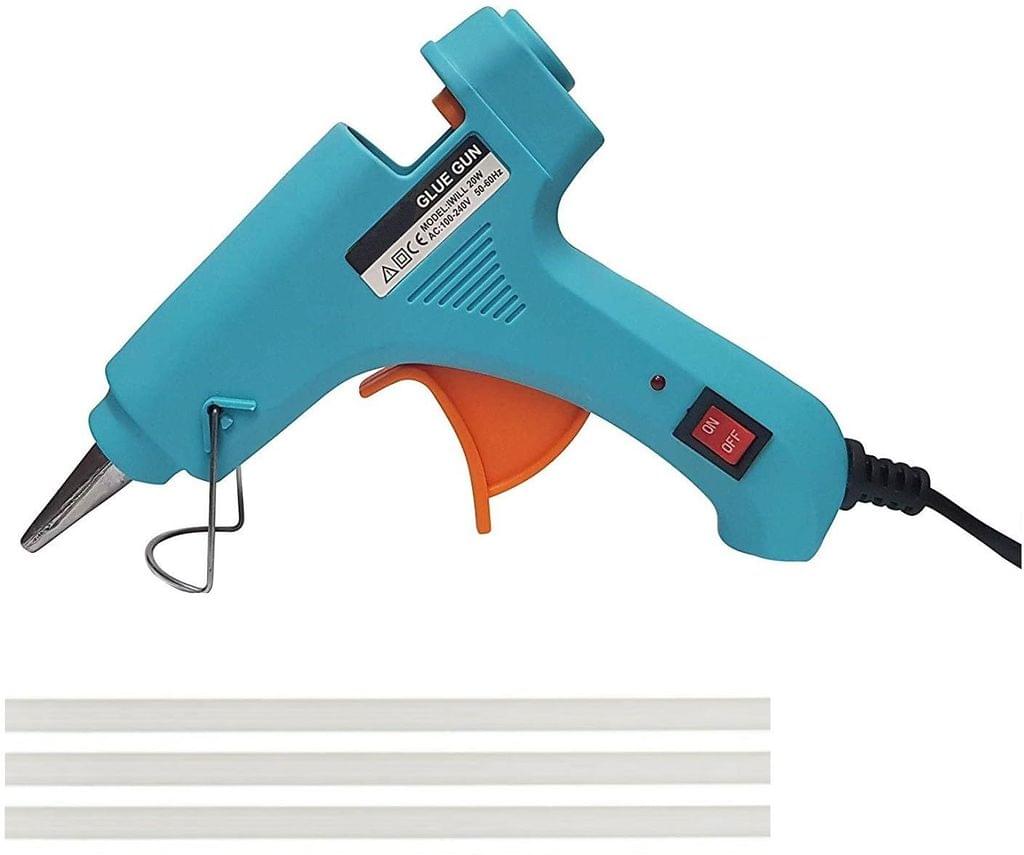 Hot Glue Gun with Glue Sticks | 20W Hot Melt Glue Gun With Anti Drip For Arts And Crafts, DIY Projects | Leak Proof Glue Gun With Strong Gumming Glue Sticks (3 Sticks) view 2