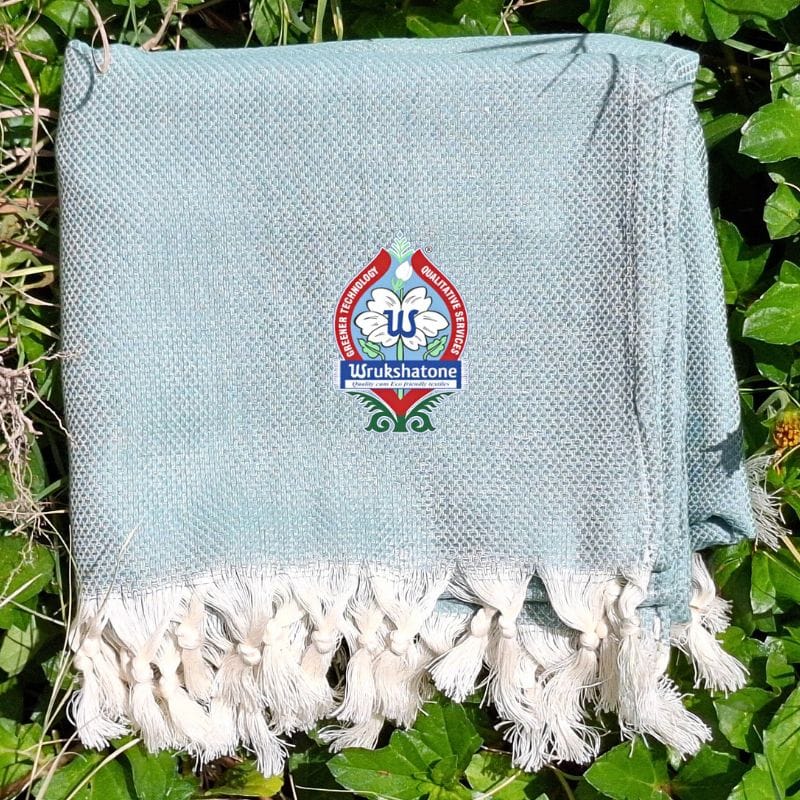 Wrukshatone Natural Dyed Organic Cotton Softy Bath Towel - Wedelia Green view 2