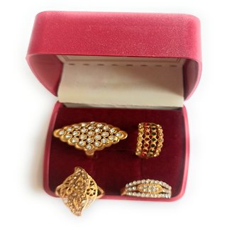 Beautiful Ring Gold Plated American Diamond view 2