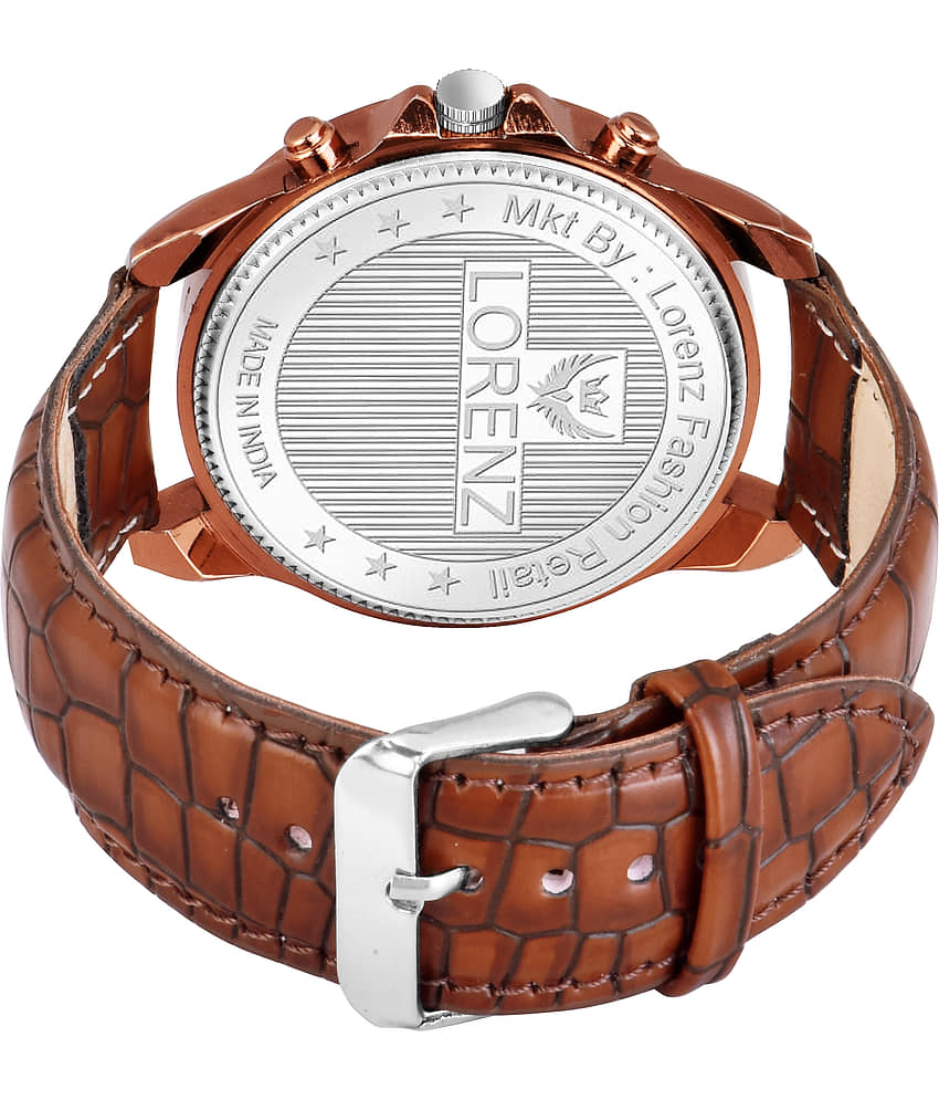 Lorenz Black Leather Analog Men's Watch view 2