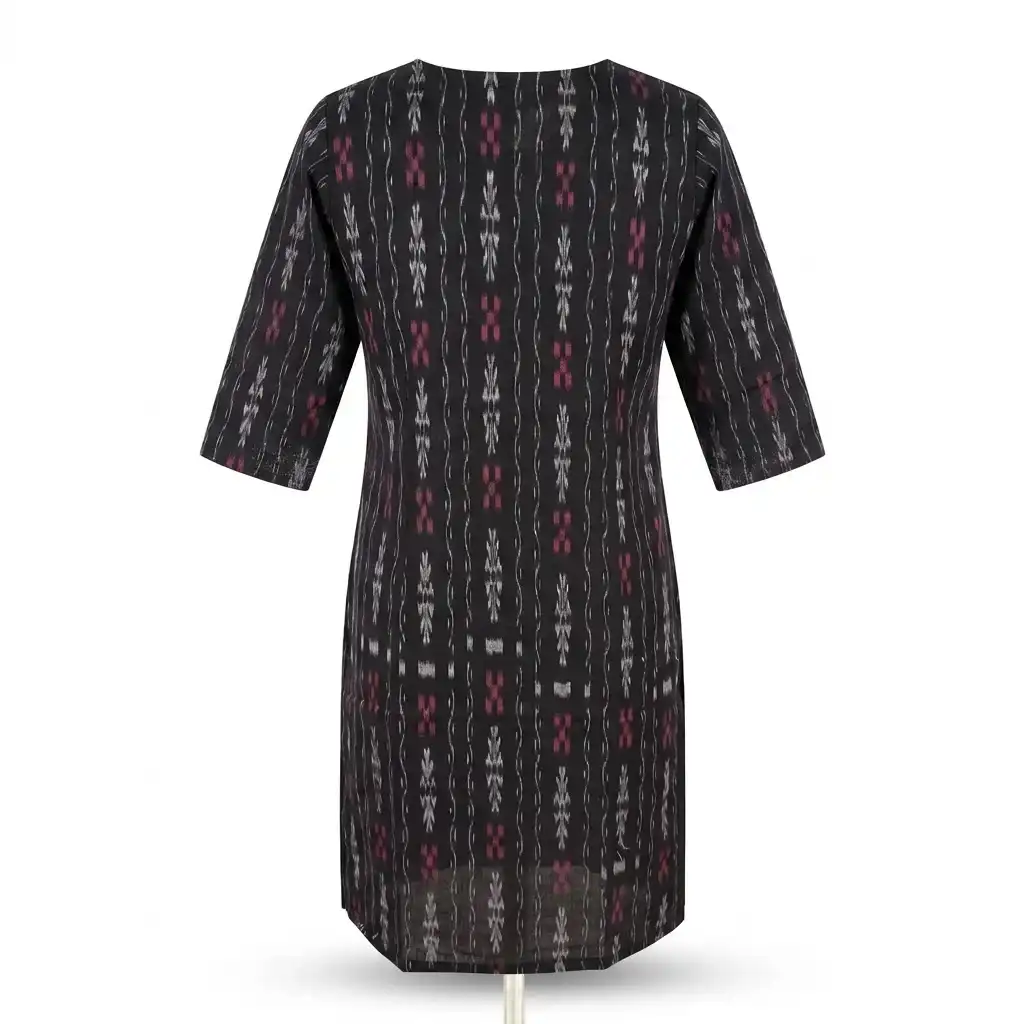 Kurti Printed Black – Odisha Handloom view 2
