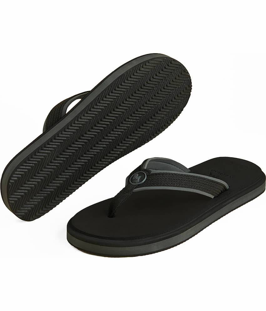 Neemans Eco Fluffy Flips Black Men's Thong Flip Flop view 2