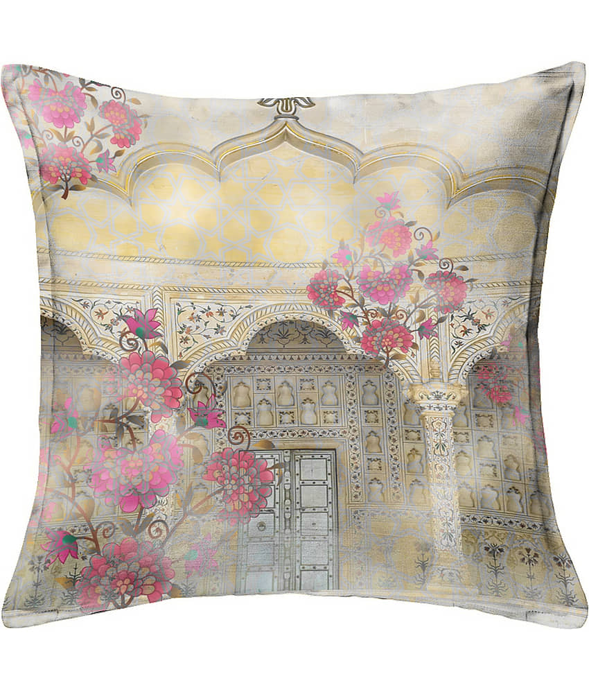 Houzzcode - Water Repellent White Polyester Pillow Covers 40x40x3 ( Pack of 1 ) view 2