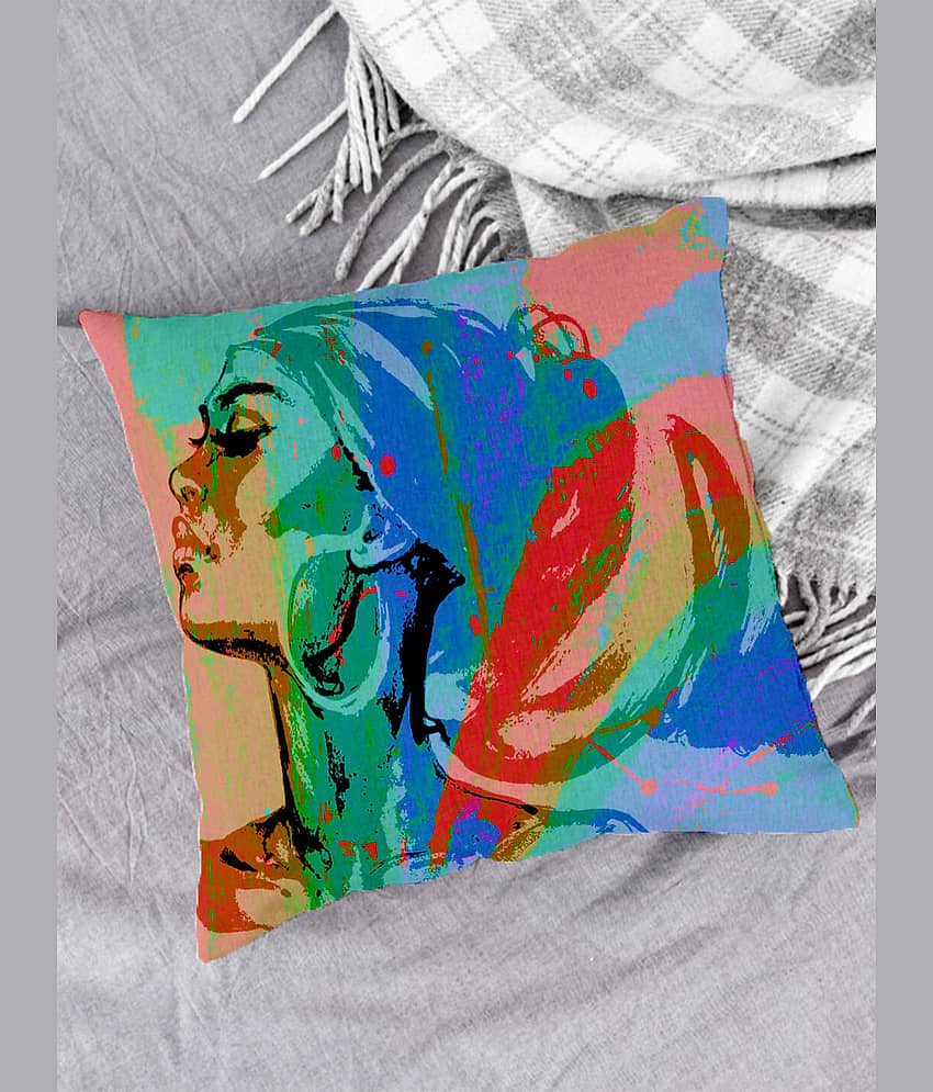 Houzzcode - Water Repellent Blue Polyester Pillow Covers 40x40x3 ( Pack of 1 )
