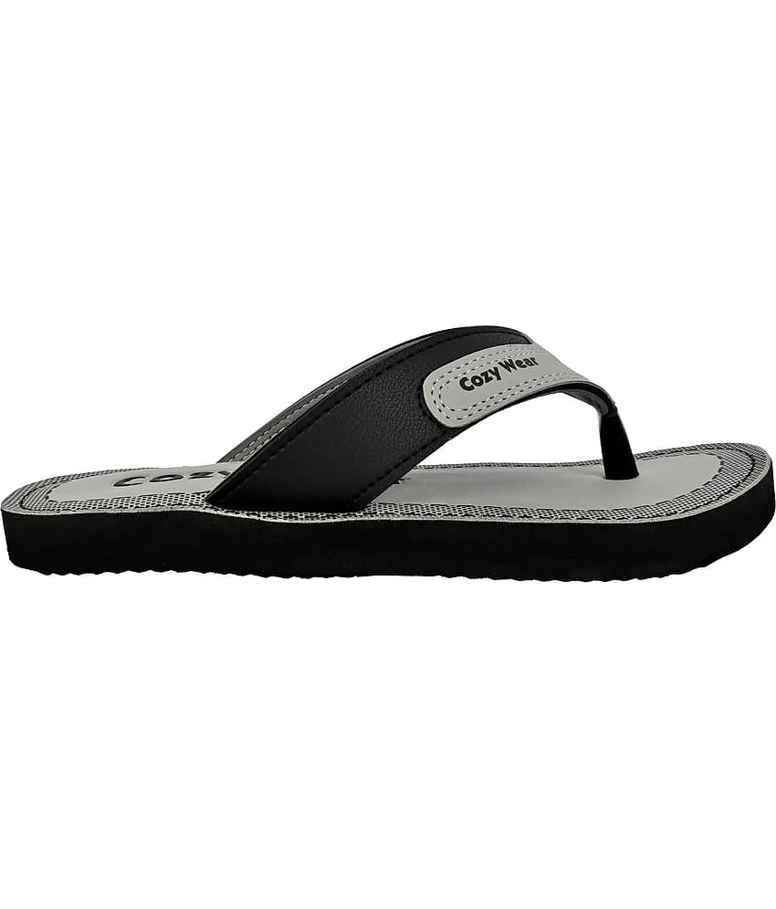 Cozy Wear Grey Men's Thong Flip Flop view 2