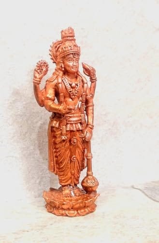 Searchers Paradise - Copper Idols of god Guruvayurappan, 3.7 inches, Copper Handmade 147 Grams, Patina Antique Finish, Pack of 1 Piece view 2