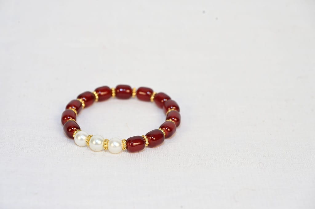 Gold and Pearl Beaded Bracelet view 2