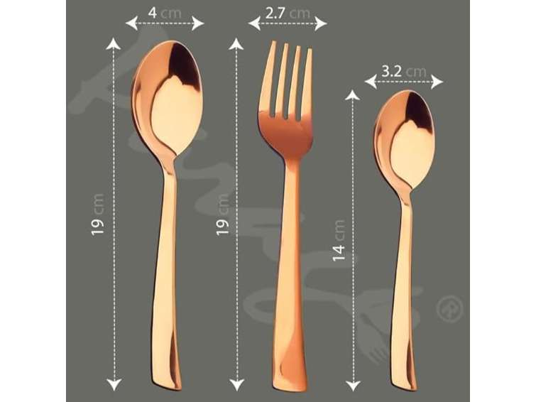 Parage 18 Pieces Premium Stainless Steel Golden Cutlery Set, Home & Kitchen with Gift Box, PVD Rose Gold with Leatherite Box view 2