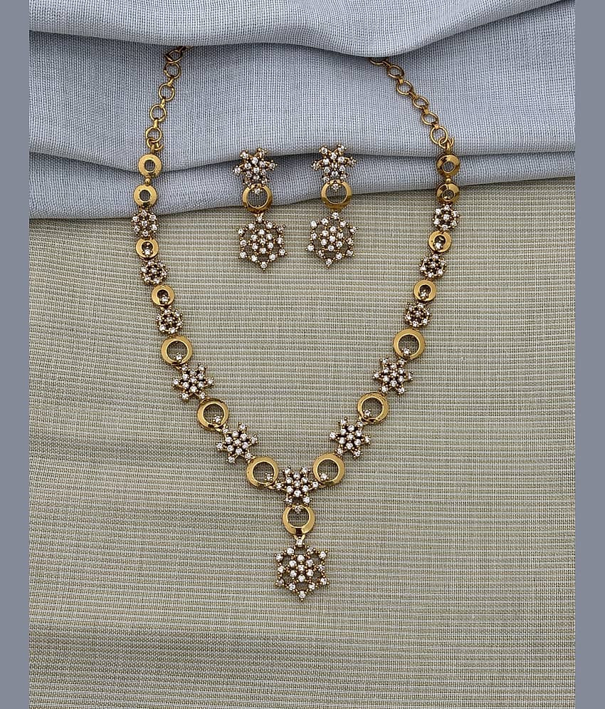ROFARWORD Gold Brass Necklace Set ( Pack of 1 ) view 2