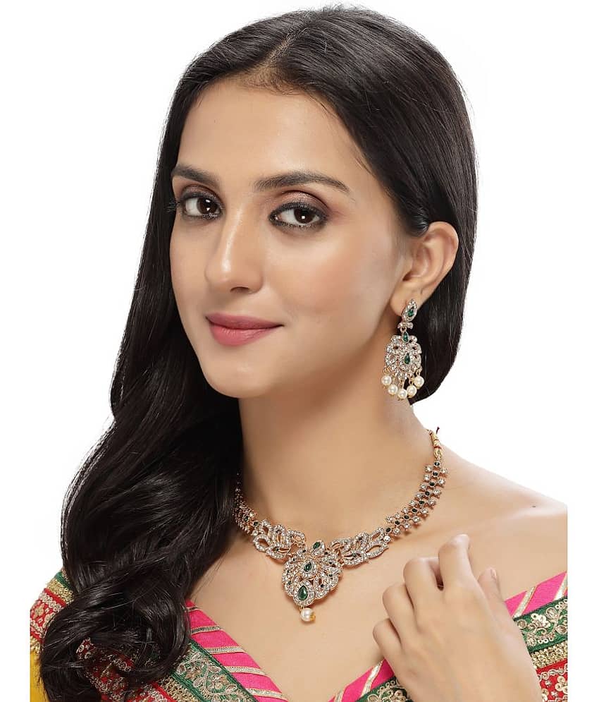 Sukkhi Gold Alloy Necklace Set ( Pack of 1 ) view 2