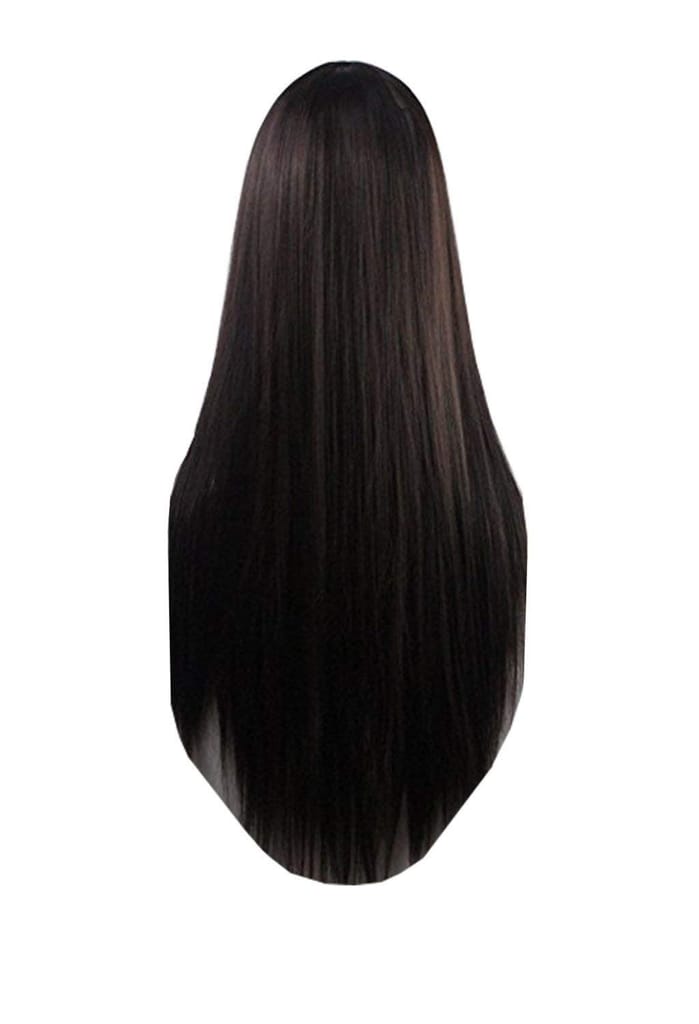 Akashkrishna Full Head Hair wig for woman, Natural Black Straight Hair Made With Japanese Synthetic Fiber Easy Wear Fashion Wigs With Comb view 2