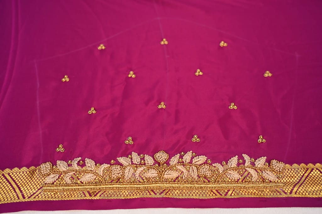 Embroidered Blouse Design With Zari and Stone Work view 2