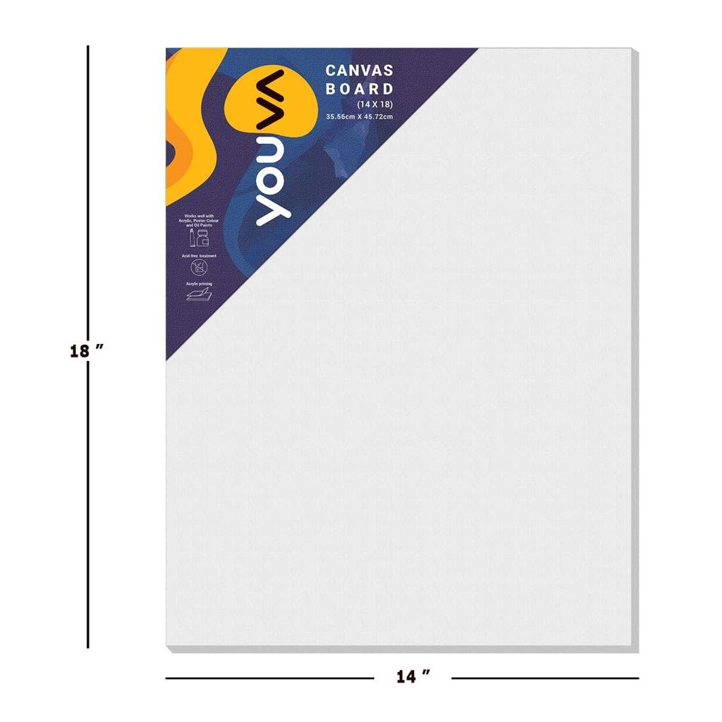 Navneet Youva | Primed Canvas Board for Acrylic and Oil Colour Painting | 14x18 inch | for Students and Budding Artists view 2