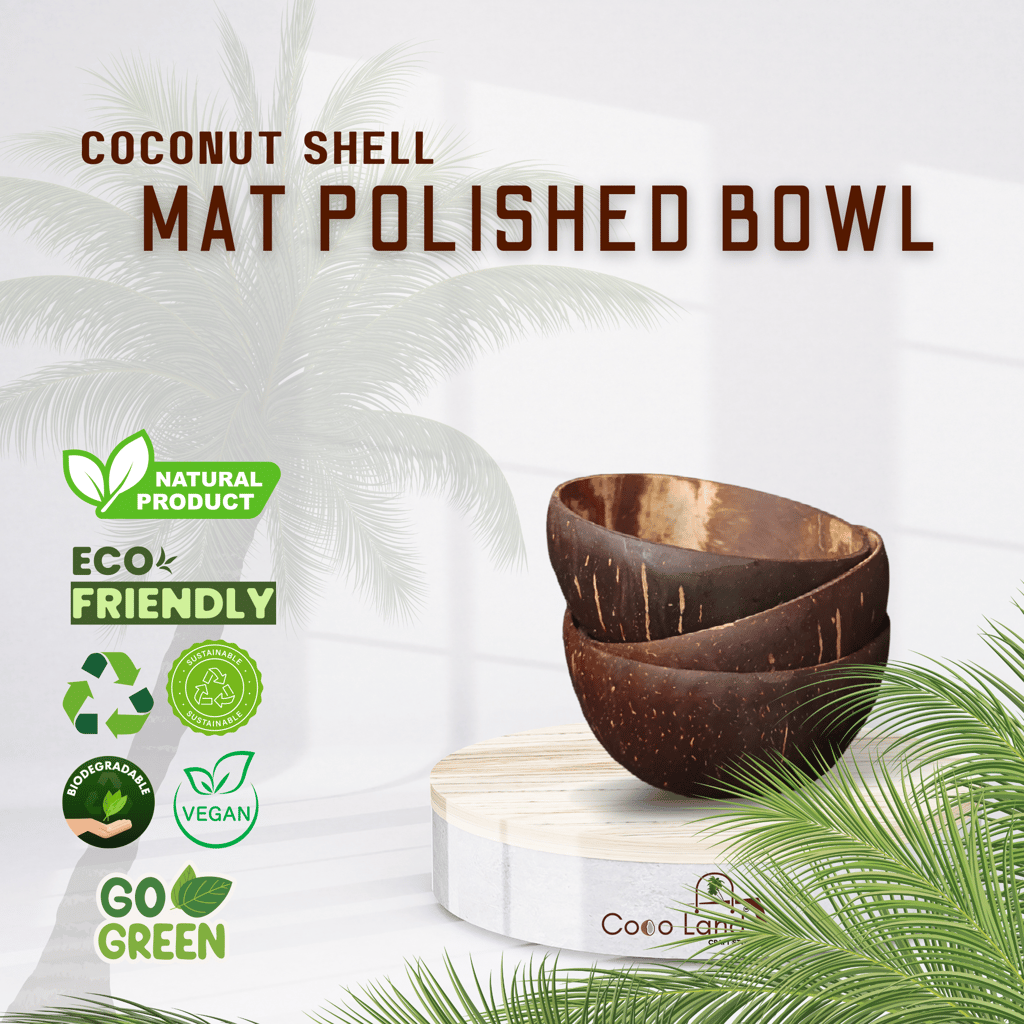 Coco Land Coconut Shell Matte Polished Bowl S-M-L 100-150-250 ml Decorative Bowl/ Candle Making Bowl /Showpieces /Handicraft/Candle Holder /Salad Bowl/Smoothie Bowl view 2