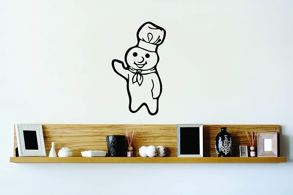 Haoser Pillsbury Doughboy Wall Decals for Walls/Pillsbery Dough-Boy Sticker Art/Kitchen Design Cooking Decor/Baking Vinyl Decal Dough Boy Cookies Rolls Size 10x10 inch view 2