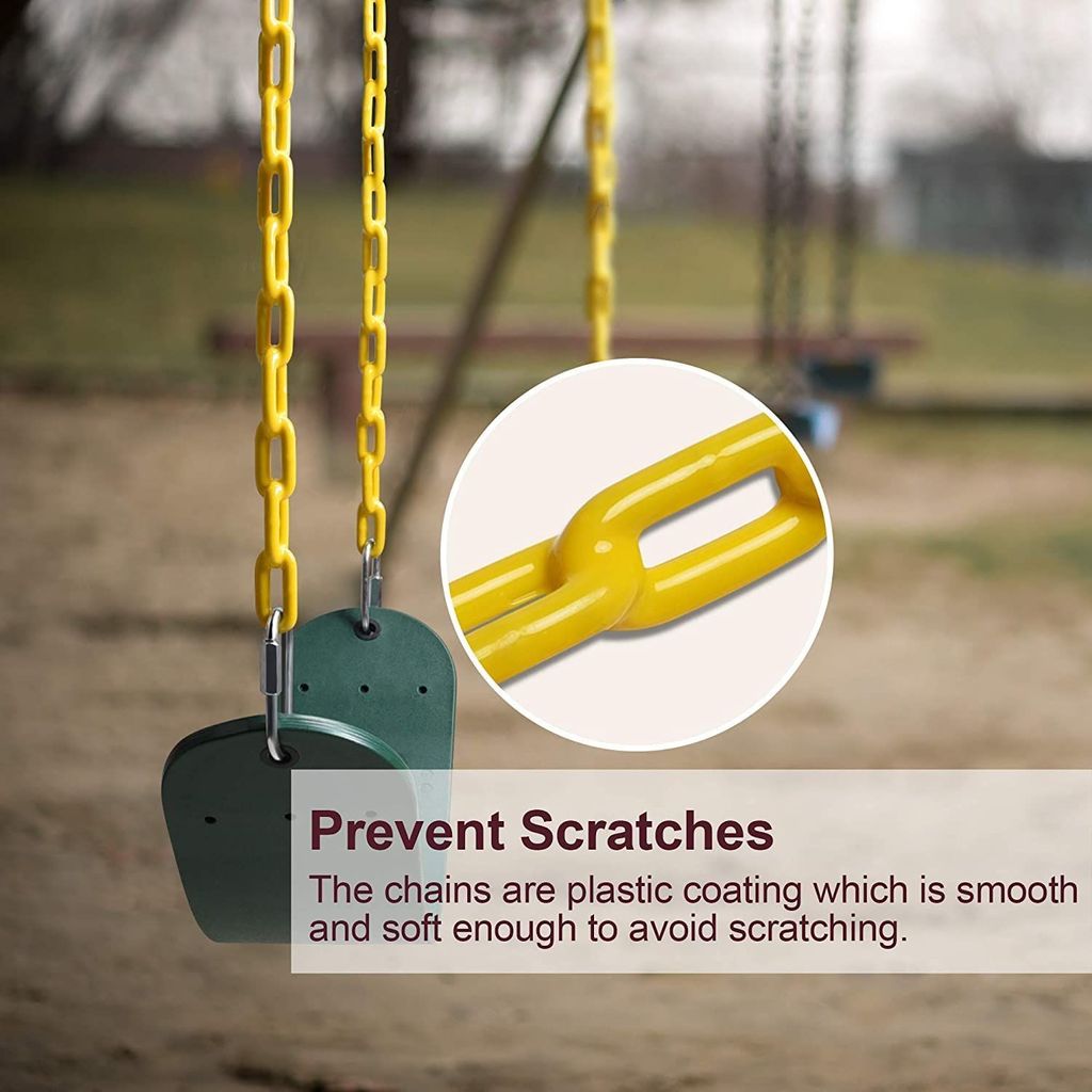 REZNOR Flexible Swing Seat Set for Kids/Adults Outdoor Park Garden Tree Backyard with 2 Meter Plastic Coated Chain view 2